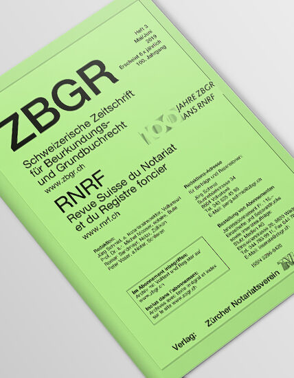 ZBGR Zeitschrift für Beurkundungs- und Grundbuchrecht